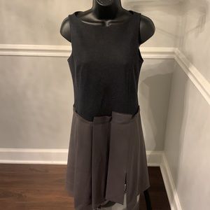 icb new york Gray & Brown Asymmetrical Dress Size S